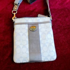 Coach monogram crossbody bag grey/silver